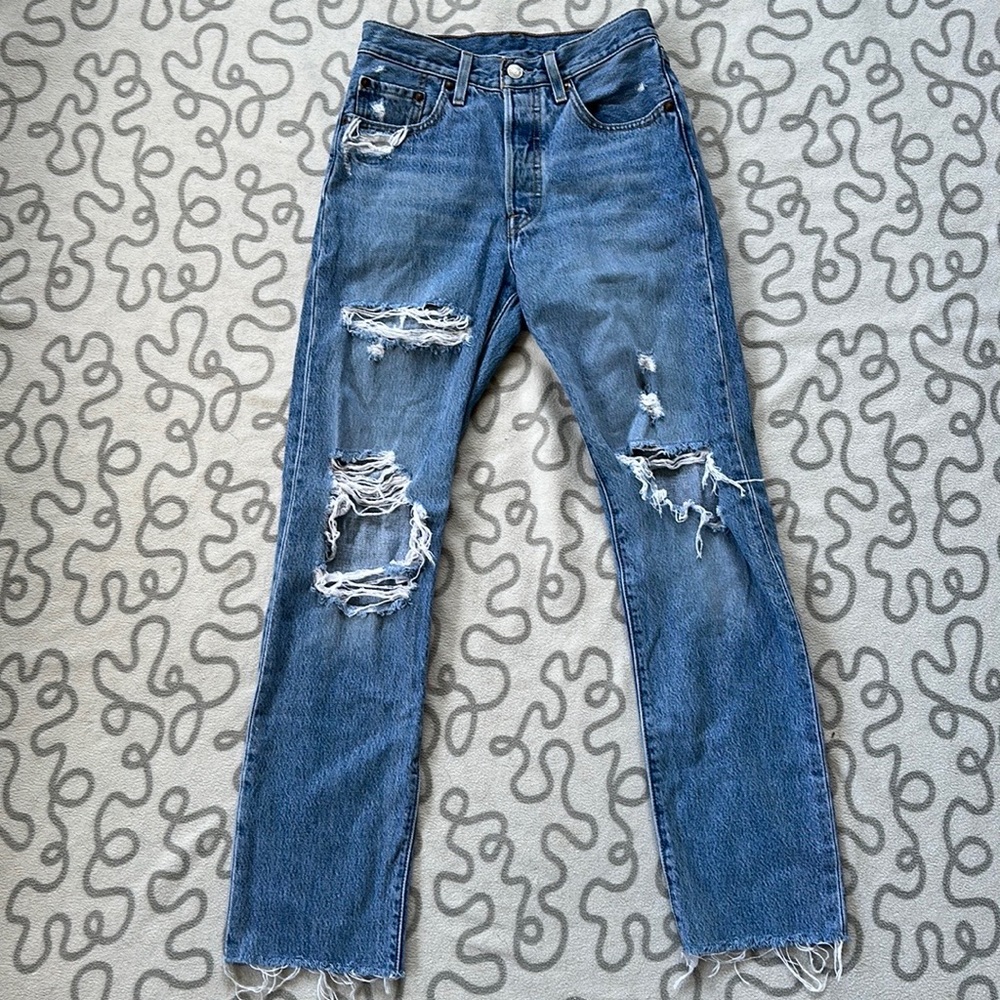 Levi’s 501 High Rise Ripped Jeans